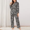 thumbnail image 6 of Rateoe Bicycles Parts Pattern Womens Pajamas Set Long Sleeve Sleepwear Button Down Nightwear Soft Cotton Pj Lounge Sets, 6 of 9