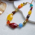 thumbnail image 5 of NICKSUN Boho Vintage Contrast Color Resin Beaded Choker Necklace, Irregular Multicolor Stone Collar Jewelry, Ethnic Exotic Vacation Statement Necklace, 5 of 6