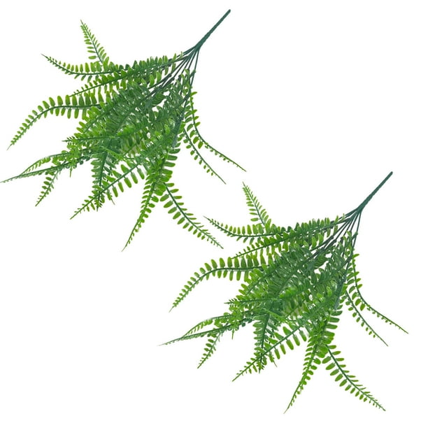 2 unidades de helechos artificiales, simulación persa con agua, decoración de pared verde, flores y hojas verdes, helecho persa, flor de plástico