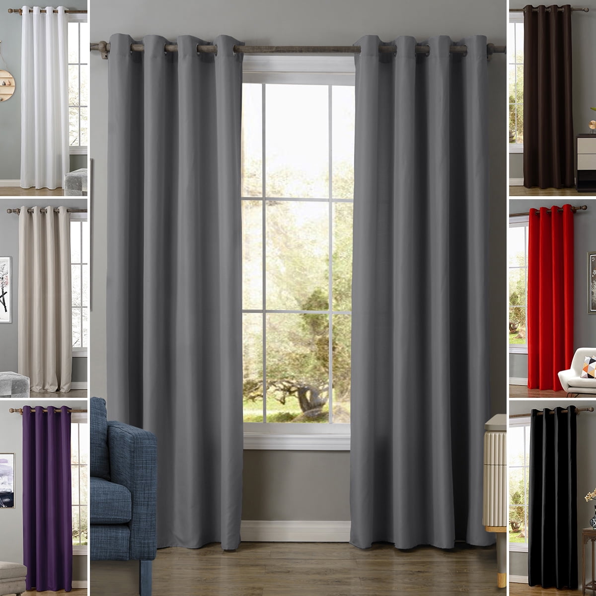 THERMAL TOP EYELET BLACKOUT WINDOW SHADE SHEER DRAPES CURTAIN HOME DECOR STRICT 