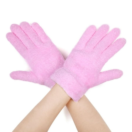 l Pair Women Soften Exfoliating Moisturising Hand Skin Care Spa Gel Gloves Pink