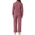 thumbnail image 3 of INSPIRAR CHIC Pijamas de Algodón para Mujeres, Con Botones, de Manga Larga, con Cuello Notch, Conjunto de 2 Piezas de Ropa de Casa con Bolsillos S Rosa Polvoriento, 3 of 6