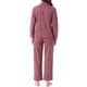 thumbnail image 3 of INSPIRAR CHIC Pijamas de Algodón para Mujeres, Con Botones, de Manga Larga, con Cuello Notch, Conjunto de 2 Piezas de Ropa de Casa con Bolsillos, L Rosa Polvoriento, 3 of 6