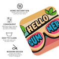 thumbnail image 4 of Fuzoiu Hello Summer Print Leather Coasters Set,Drink Coasters Set of 6,for Tabletop Protection, Durable PVC Coasters,Home Décor and Housewarming Gift,Square, 4 of 7