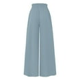 thumbnail image 5 of Womens Flowy Wide Leg Palazzo Pants High Waisted Drawstring Lounge Pant Smocked Pleated Loose Fit Casual Pockets Trousers, 5 of 7