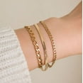thumbnail image 4 of Elegant Herringbone Chain Bracelet In 18K Gold Plated Stainless Steel, 4 of 4