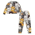 thumbnail image 3 of DISNIMO Pajamas for Women Cat Print 2 Pack Soft Pj Lounge Sets with Pocket Long Sleeve Shirt with Long Pajama Pant Set Casual Round Neck Nightwear, M, 3 of 7