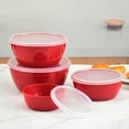 thumbnail image 5 of Plastic Bowls with Lids Set of 4, Covered Plastic Bowl Set, Mixing Bowls With Lids Set, Stackable Airtight Storage Containers, 4.1inch, 5.2inch,5.8inch, 6.4inch, Plastic Cereal/Soup/Salad Bowls, 5 of 6