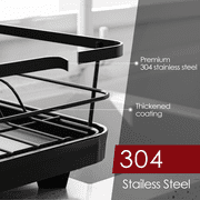 Sakugi Dish Drying Rack, Compact Dish Racks for Kitchen Counter, 15L x 12W x 5H , Black