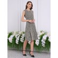 thumbnail image 4 of DARING DIVA A-Line Midi Round Neck Dress M Khaki, 4 of 5