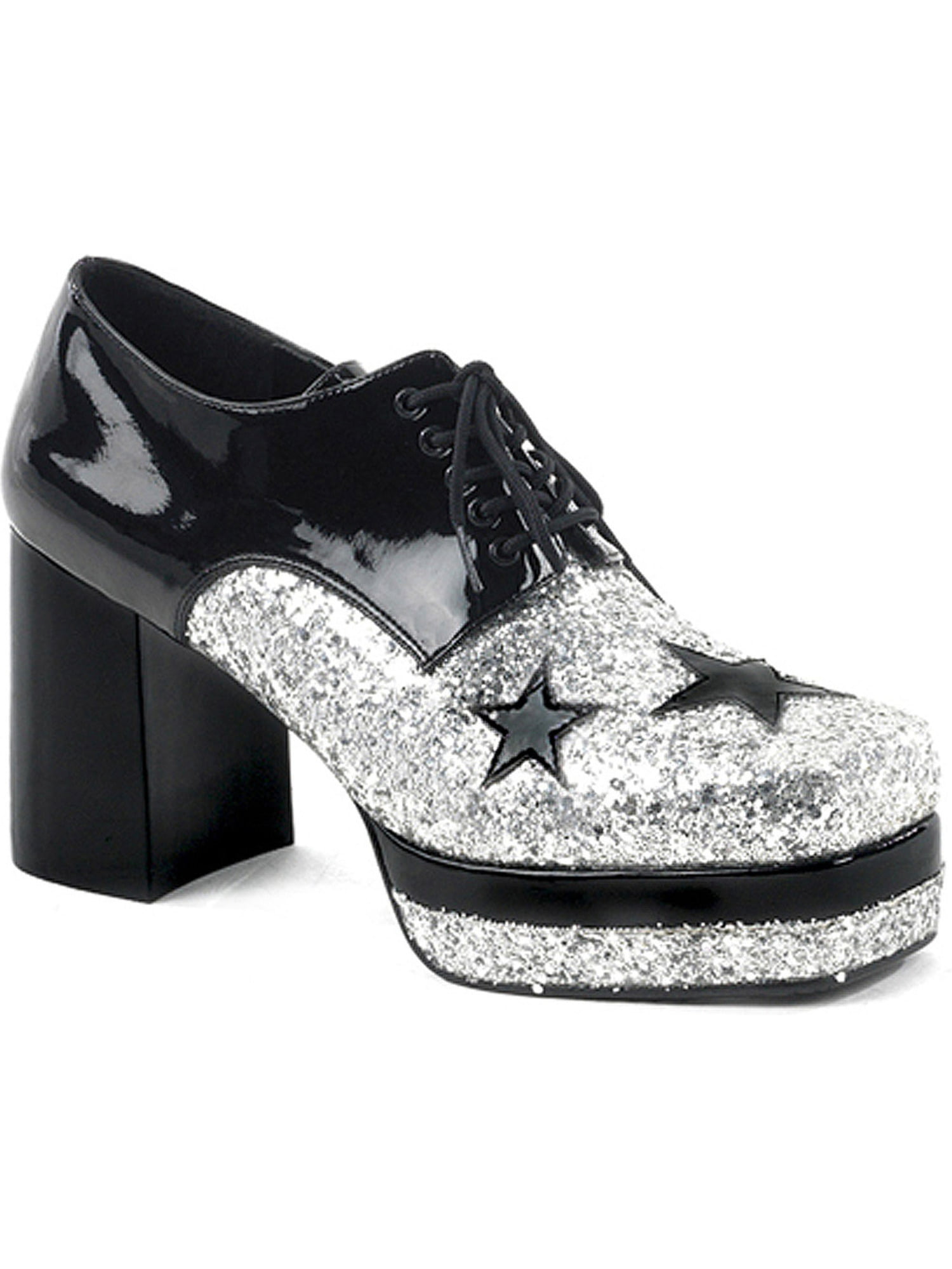 black and silver glitter shoes