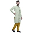 thumbnail image 2 of Atasi Cotton Long Kurta Pajama Set For Men Designer Casual Kurta Pajama Clothing, 2 of 3