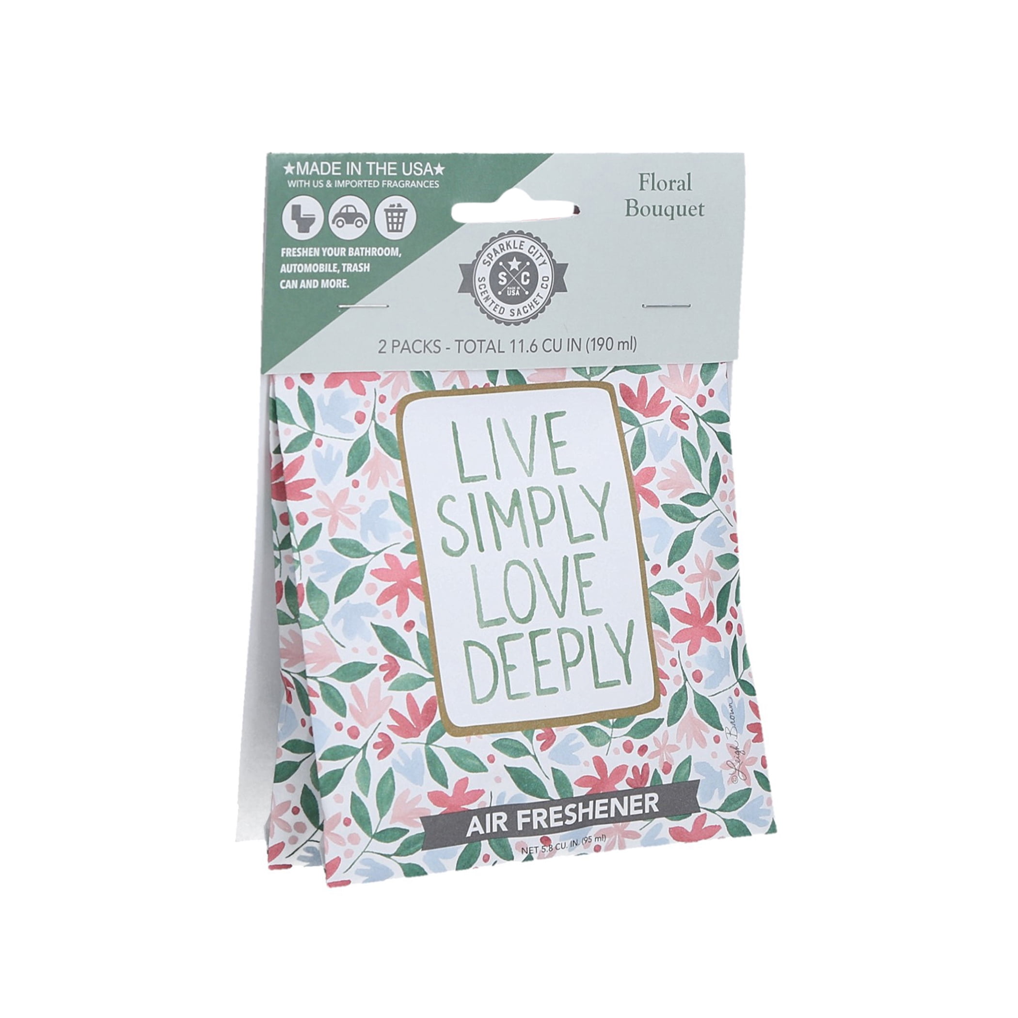 Sparkle City Scented Sachet 2 Pack, Live Simply Love Deeply