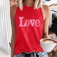 thumbnail image 1 of UPPADA Débardeurs Grande Taille pour Femmes, T-Shirts Graphiques Sans Manches Décontractés, T-Shirts Surdimensionnés, T-Shirts Graphiques Sans Manches, Rouge, m, 1 of 4