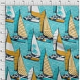 thumbnail image 4 of oneOone Cotton Poplin Twill Turquoise Blue Fabric Nautical Sewing Craft Projects Fabric Prints By Yard 56 Inch Wide, 4 of 6