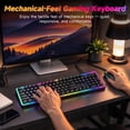 thumbnail image 6 of Gaming Keyboard and Mouse Combo, RGB Backlit Wired Keyboard with Full-Size, Quiet Typing, Anti-Ghosting, PC Keyboard Mouse Set 6400 DPI for Windows Laptop (Black), 6 of 9