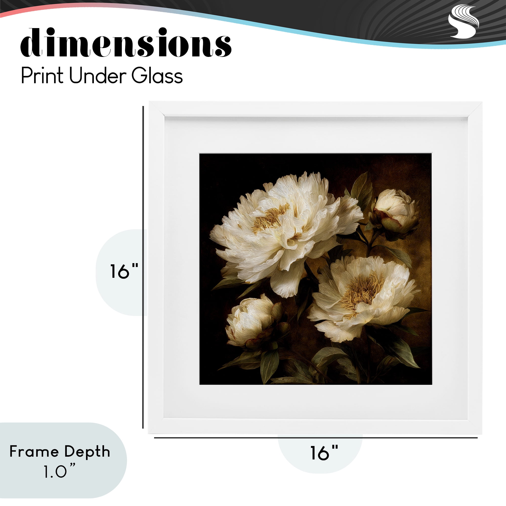 Stupell Industries Dreamy Vintage Peony Elegance White Framed Print Under Glass, design by Petal Prints Design
