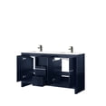 thumbnail image 3 of Navy Blue Double Bath Vanity 60" W X 20" D With White Quartz Surface And Metal Faucet - Soft Close Cabinets, Two Interior Three Drawers Open Shelf For Plentiful Storage Stain Scratch 60 In. 20 Top, 3 of 3