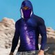 thumbnail image 1 of Ceisia Milky Way Galaxy Print Hooded Top Men's Slim Fit Long Sleeve UV Protective Face Mask Shirt Purple XXL Gifts, 1 of 5
