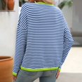 thumbnail image 6 of MESSUEN Crew Neck Sweater for Women Striped Sweater Long Sleeve Sweaters for Women's Summer Blouses Womens Fall Sweaters Womens Summer Tops Casual Womens Tops Dressy Blue S, 6 of 7