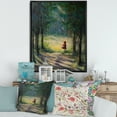 thumbnail image 2 of Designart 'Little Red Kid Riding Hood In The Woods' Traditional Framed Canvas Wall Art Print, 2 of 5