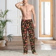 thumbnail image 2 of Gukieu Rose Flowers Print Men's Home Trousers, Elastic Drawstring Home Pajamas Clothing Suitable for Adult Men-3X-Large, 2 of 6