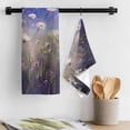 thumbnail image 3 of Spring Floral Kitchen Towel Dish Cloths Set of 4, Microfiber Soft Kitchen Hand Towels, Pastoral Flowers Oil Painting Modern Art Purple Absorbent Quick Drying Dishcloths 18 x 28 Inches, 3 of 8