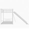 thumbnail image 4 of Bellemave Metal Bunk Bed with Slide, Low Twin Over Twin Bunk Bed Frame with Inclined Ladders for Teens (White), 4 of 8