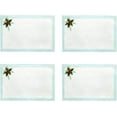 thumbnail image 2 of Christmas Holly Bough Poinsettia and Holly Sprig Stonewashed Sage Set of 4 Fabric Placemats, 2 of 7