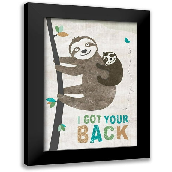 JMB Designs 13x18 Black Modern Framed Museum Art Print Titled - I Got Your Back