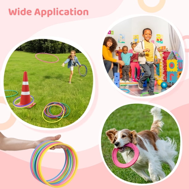 60 Pcs Colorful Plastic Toss Rings Game - 6 Sizes, Outdoor Throwing Rings For Kids & Adults, Carnival & Party Activity