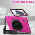 thumbnail image 6 of KIQ Shield Series for Samsung Galaxy Tab A8 Case 10.5" 2022 SM-X200/X205/X207 w/ Rotating Hand Strap Stand Shoulder Strap Heavy Duty Shockproof Kids Galaxy Tab A8 10.5 Case - Hot Pink, 6 of 10