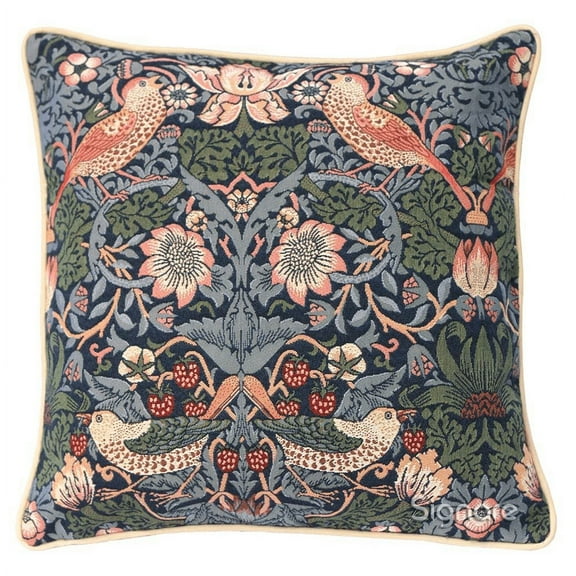 William Morris Strawberry Thief Blue Pillowcase/Cushion Cover Decorative Design Fashion Home Pillow