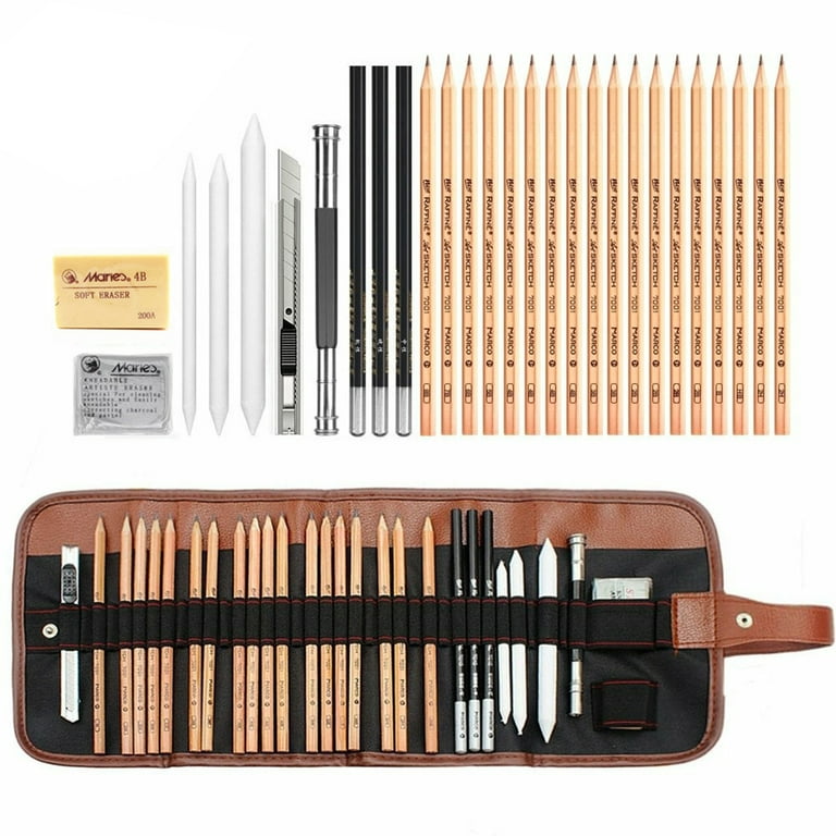 Drawing Artist Kit Set with Pencils Sketch Charcoal and Art Bag