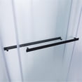 thumbnail image 4 of Vinnova Spezia 64" W x 76" H Double Sliding Frameless Glass Shower Enclosure Matte Black, 4 of 14