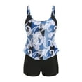 thumbnail image 4 of Zhden Tankini Swimsuits for Women Two Piece Bathing Suits Tummy Control Swimsuit Bathing Suit Top with Boyshorts Flowy Swimwear（Blue,5XL）, 4 of 7