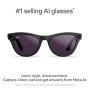 Ray-Ban Meta (Gen 2), Skyler, Shiny Black, Transitions® Amethyst Lenses | Smart AI Glasses