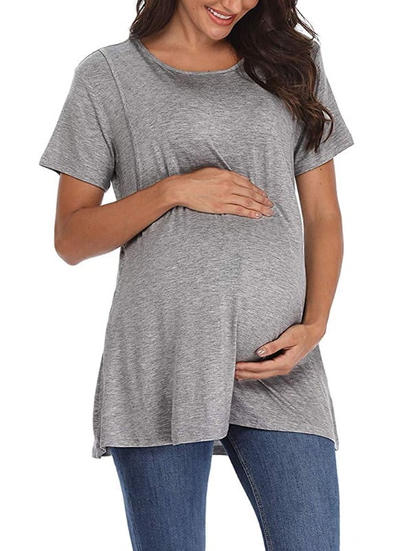 MakeMeChic Women's Maternity Drawstring Hoodie Nursing Top Breastfeeding Sweatshirt
