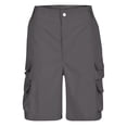 thumbnail image 5 of Men's Workwear Multi Pocket Shorts, Cargo Trousers, Loose Straight Leg Casual, Lightweight Breathable Quick Dry, for Hiking Outdoor Travel Fishing, Everyday | AKLJWH,Dark Gray 2XL, 5 of 5