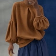 thumbnail image 2 of CONZONE Womens Sweatshirts Puff Sleeve Knit Tops for Women Fall Winter Pullover Clothes, 2 of 4