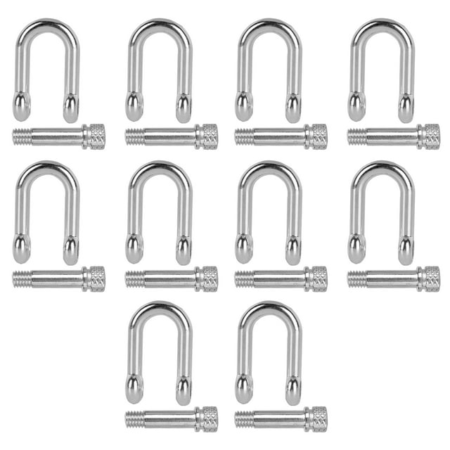 Serrure de Manille D Anneau, Manille en Alliage de Zinc Léger Portable Forme U pour Paracord Bracelet Tête Ronde