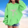 thumbnail image 2 of Byoo Toddler Girls Sweatshirt Bow Print Long Sleeve Hoody Pocket Sweatshirt Oversized Comfortable Aactive Shirt Clothes, 2 of 4