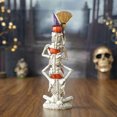 thumbnail image 3 of Halloween Pumpkin Skeleton Statues, Smiling Pumpkin Figurines for Home Decor, Spooky Resin Tabletop Centerpiece, Unique Halloween Decorations for Indoor Party Display, 3 of 7