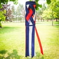 thumbnail image 2 of In the Breeze 5217 — Red, White & Blue Diagonal Weave 40" Windsock — Patriotic Lattice Windsock with Color-Coordinated Tails, Fourth of July Decoration, 2 of 7