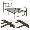 thumbnail image 5 of Topeakmart Metal Bed Frame Spindle Headboard & Footboard, Bronze, Twin, 5 of 13