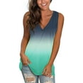 thumbnail image 1 of Womens Tank Tops V Neck T Shirts Sleeveless Tops Floral Side Split Tanks, 1 of 5
