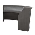 thumbnail image 4 of Romig Marque Plexi Double-Unit Reception Curved Desk Workstation “124.25W x 49D” -  Driftwood Grey, 4 of 6
