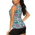thumbnail image 3 of Xecao Swimming Bulldog print women's scoop neck, loose-fit workout tank tops for the gym., 3 of 9