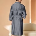 thumbnail image 4 of Men's Lightweight Kimono Robe, Soft Spa Shower Bathrobe with Belt, Hotel Lounge Robes for Men, 4 of 9