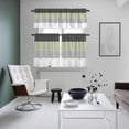 thumbnail image 4 of Grey Green Striped Kitchen Curtains Sets for Windows 36 Inch Length, Farmhouse Modern Rod Pocket Window Treatments Tier Curtains and Valances Set for Bedroom/Bathroom, 4 of 8